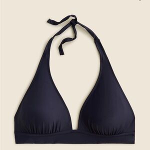 Jcrew halter tie-back bikini top with mesh